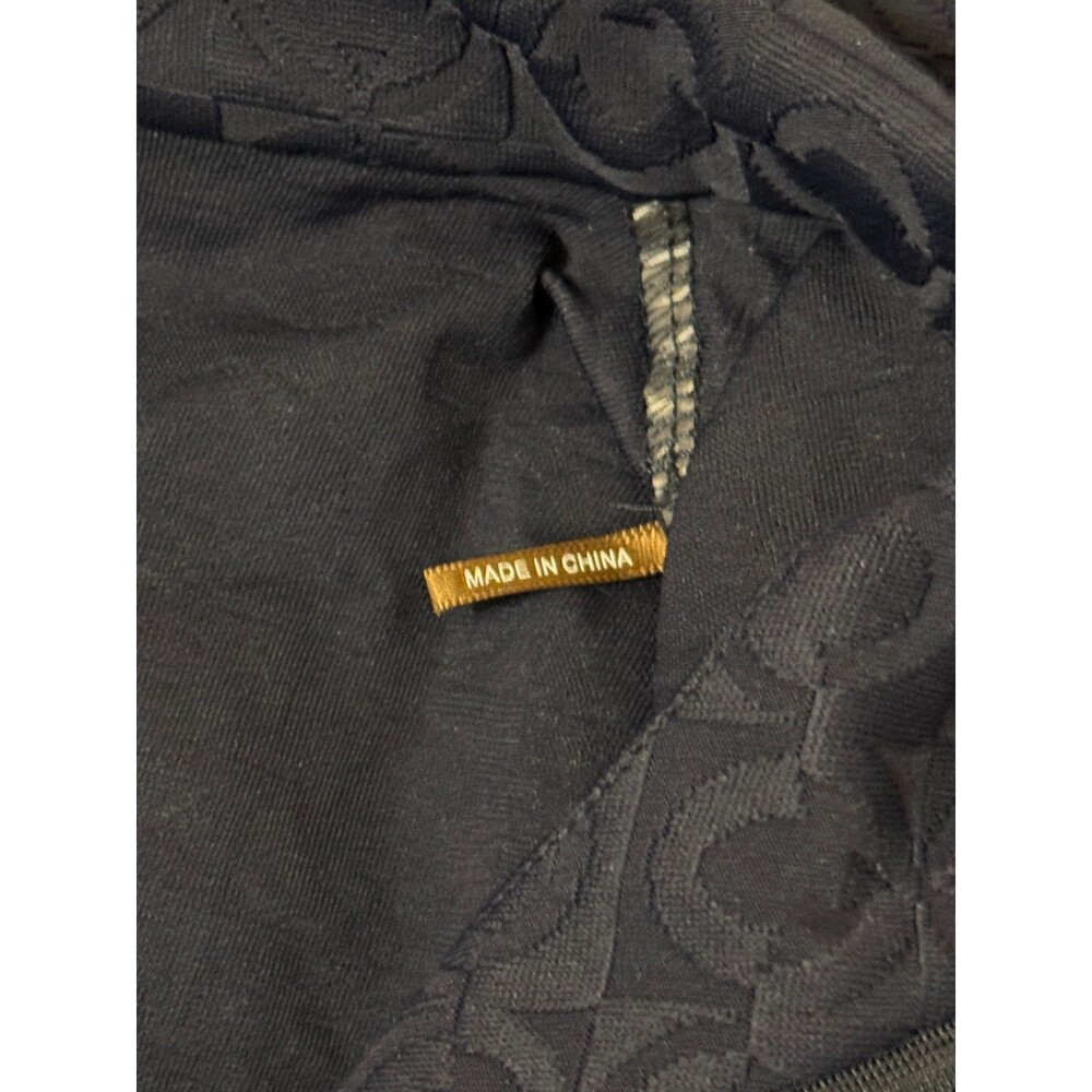 JMcLaughlin Bedford Top Women XL Navy Tulip Geo Jacquard Quarter Zip Long Sleeve - Picture 6 of 10